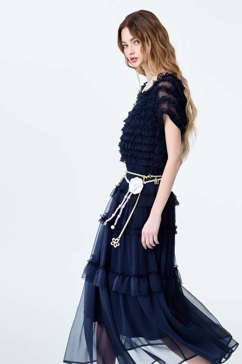 海洋洞穴色荷葉造型禮服,小禮服