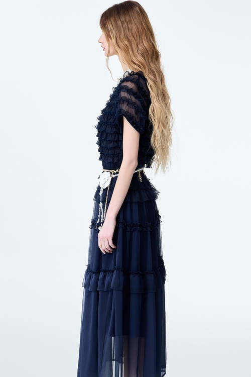 海洋洞穴色荷葉造型禮服,小禮服