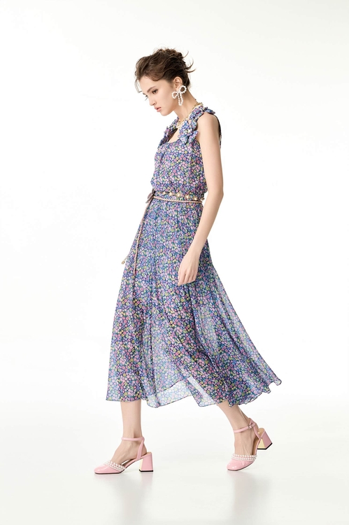 童話花園印花洋裝,雪紡洋裝