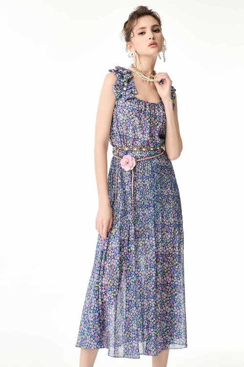 童話花園印花洋裝,雪紡洋裝