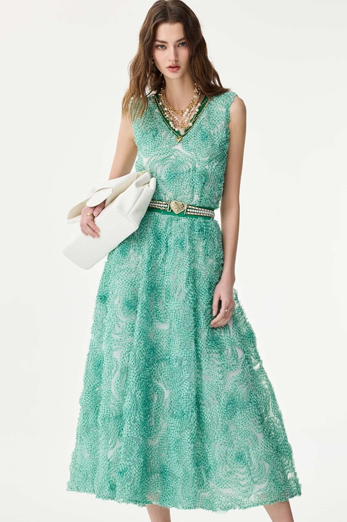 新葉綠格紋上衣,V領背心