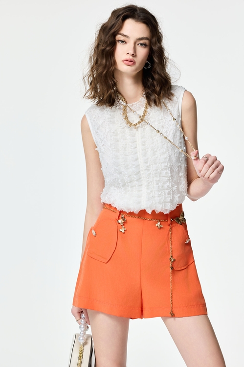 金邊蝴蝶刺繡上衣,繡花上衣