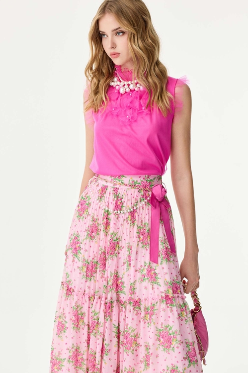 寶石色網紗上衣,網紗