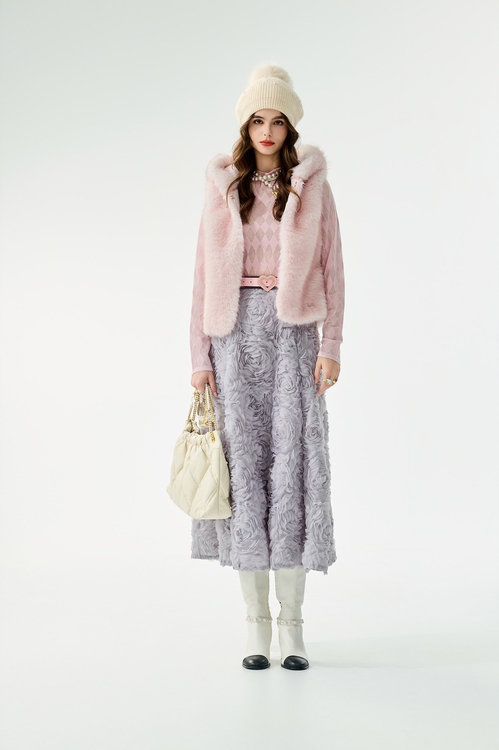 香囊仿皮草背心,無袖背心