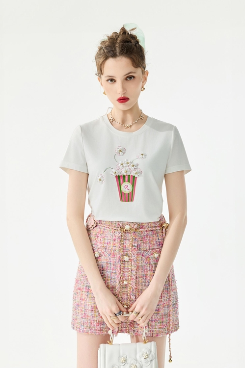 爆米花桶印花Ｔ恤上衣,T-Shirt