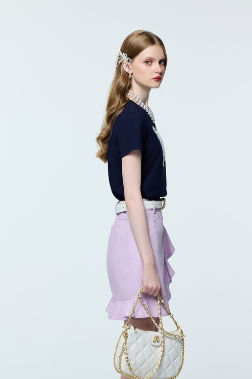 蝴蝶蕾絲造型Ｔ恤上衣,T-Shirt