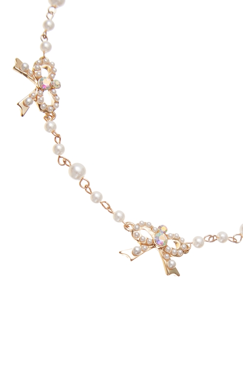 甜美寶石珍珠蝴蝶結項鍊,,甜美寶石珍珠蝴蝶結項鍊,小香風,珍珠,秋冬穿搭,項鍊,一般洋裝,珍珠,秋冬穿搭,蕾絲,蝴蝶結,項鍊