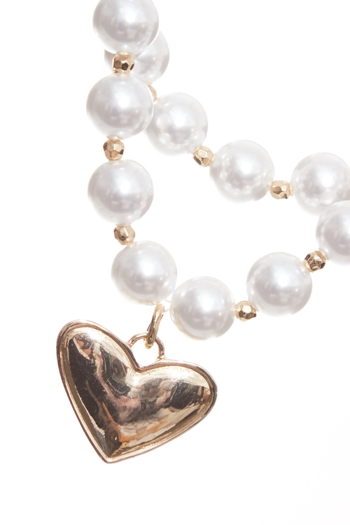 浪漫雙層珍珠心型吊墜項鍊,項鍊