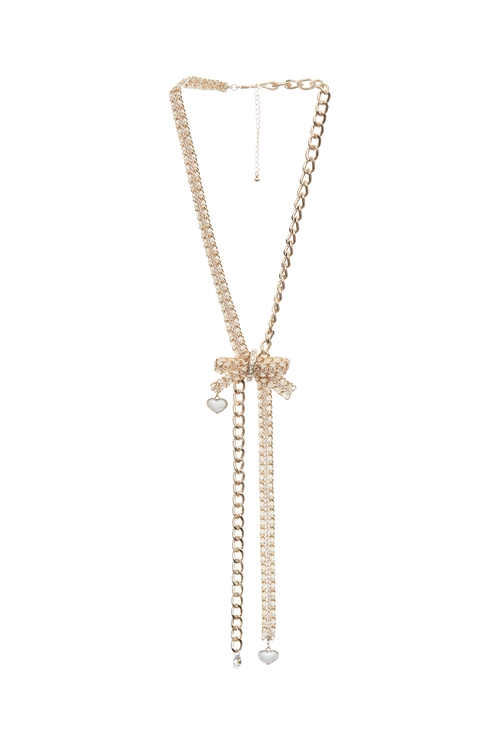 奢華鑲鑽蝴蝶結長鏈,項鍊