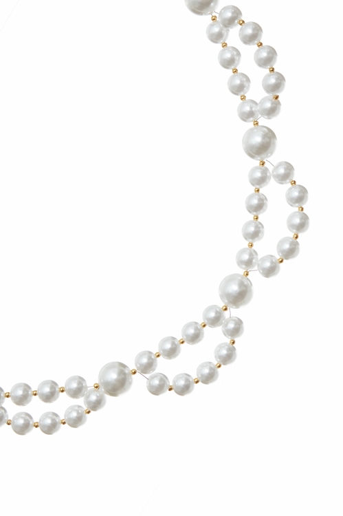 皮綁式經典珍珠腰鍊,皮革