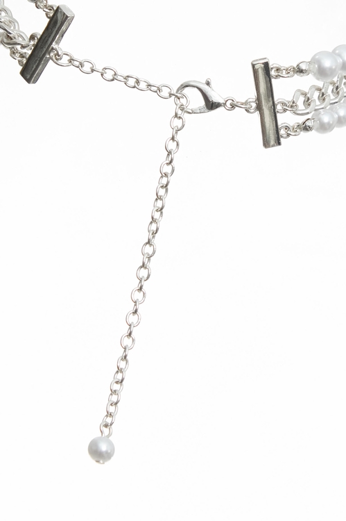 甜美絲絨蝴蝶結珍珠頸鍊,項鍊