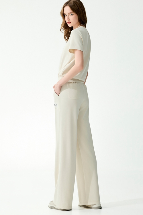 綴美麗溫室刺繡寬褲,寬褲,褲子