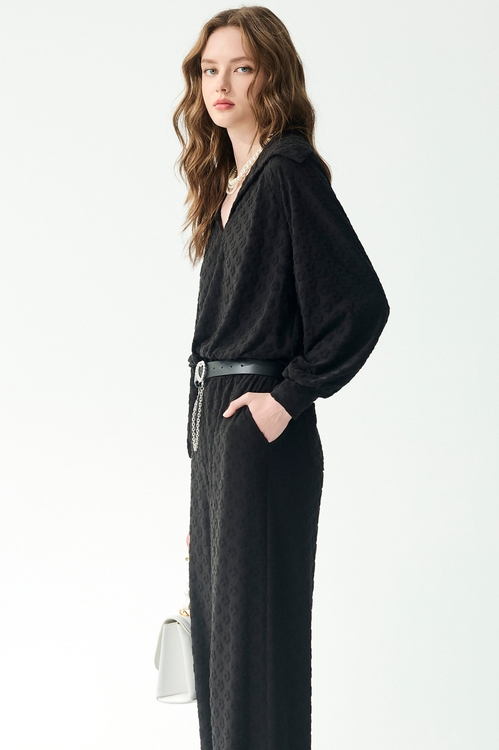 極簡立體花朵褆花寬褲,寬褲,褲子