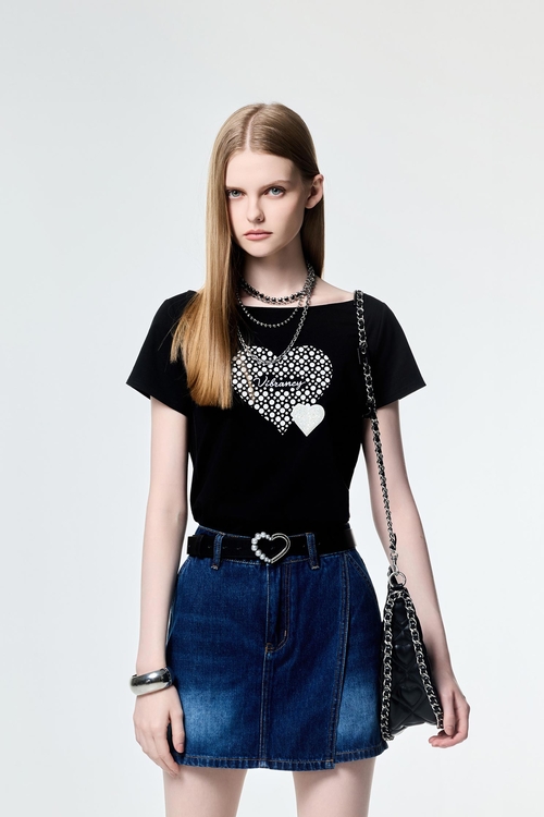 極簡牛仔褲裙,褲裙