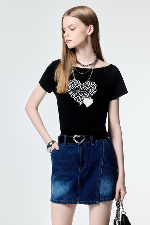 極簡牛仔褲裙,褲裙