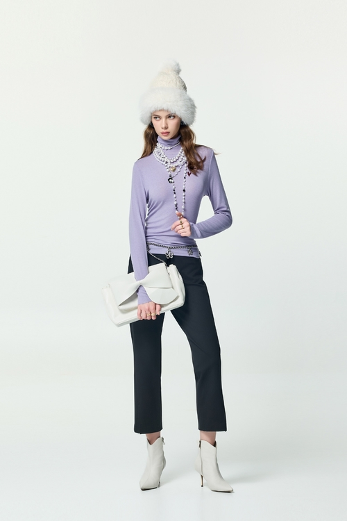 簡約顯瘦開衩直筒褲,喇叭褲