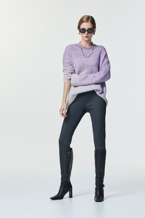 簡約顯瘦開衩合身褲,窄管褲,褲子