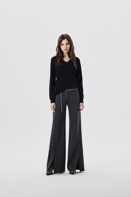 簡約法式基礎針織上衣,V領上衣