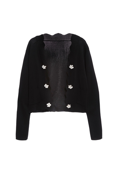 立體花飾針織外罩