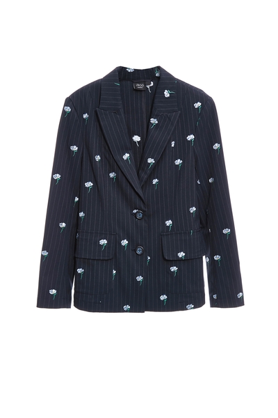 溫室花卉刺繡西裝外套