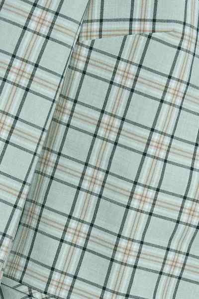 綠色交織駝色格紋西裝外套