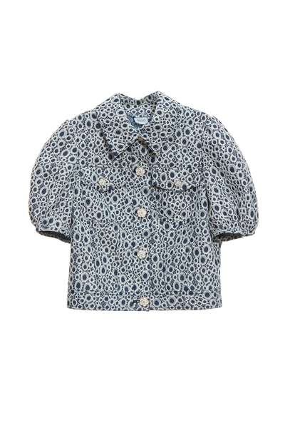 貼合蕾絲偽牛仔短外套