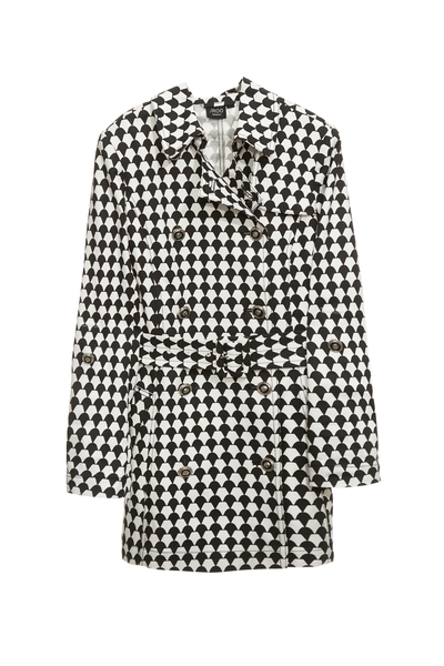 幾何鑽石花風衣外套