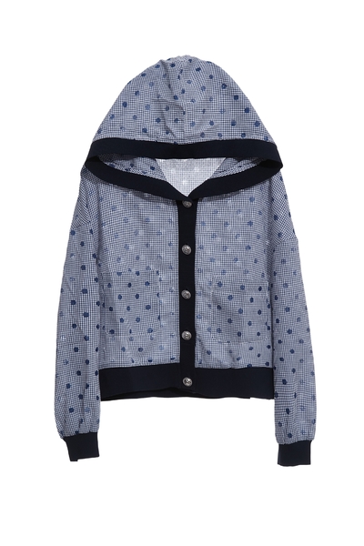 水手藍簍空點點外套