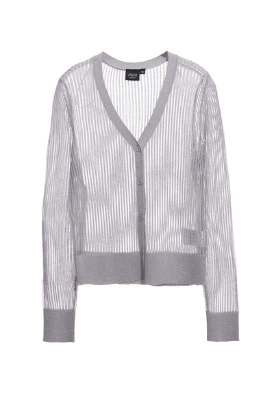 薄暮灰光澤感針織外套