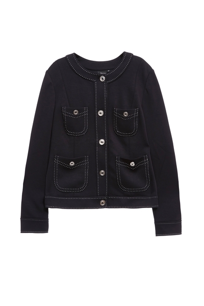 午夜藍跳線設計外套