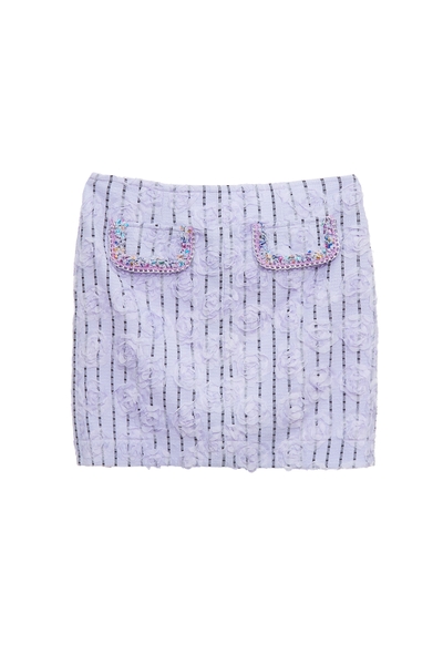 紫花西番蓮玫瑰造型短裙