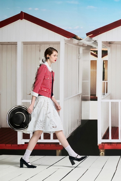 海洋生物簍空刺繡裙