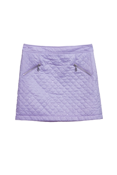 薰衣草色光澤感絎縫短裙