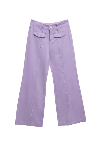 紫花西番蓮牛仔褲