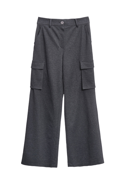 月光灰工裝風寬褲