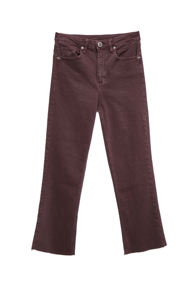 櫻桃巧克力色牛仔喇叭褲