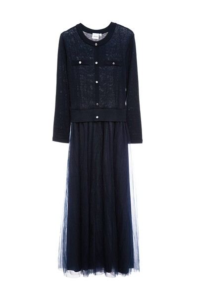 濃厚靛藍網紗洋裝