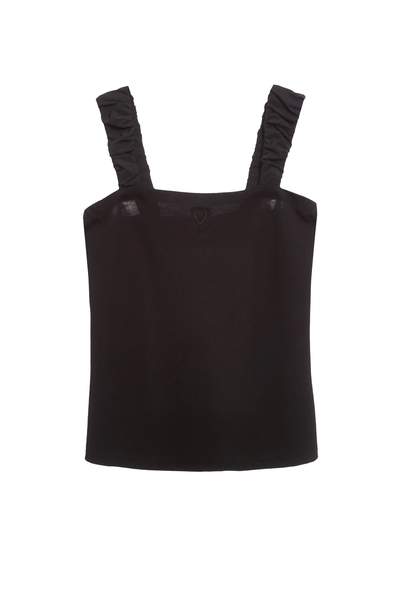 異材拼接愛心繡花背心T