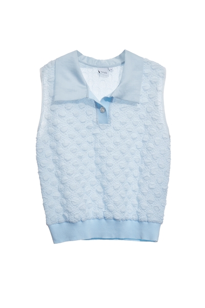 帆船藍立體球球壓紋上衣