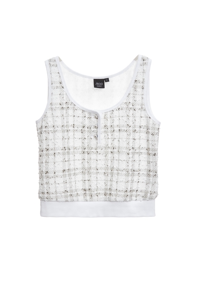 海帶綠格紋印花背心