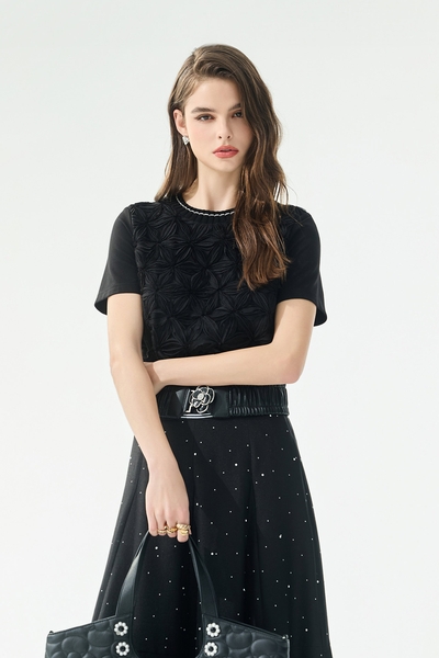 立體花朵異材拼接單品