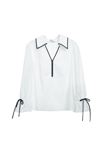 海洋洞穴色飾邊上衣