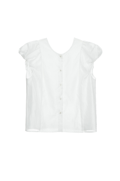 光學白造型袖絲棉上衣