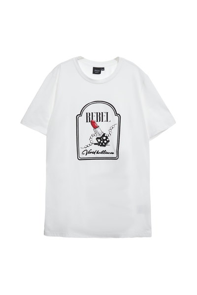 點點口紅印花寬鬆T