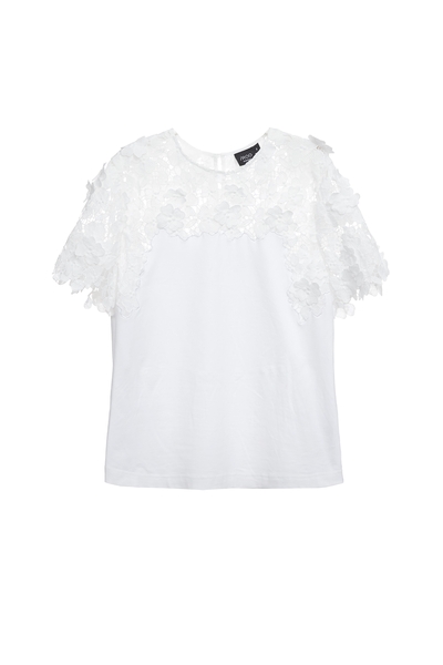 立體花蕾絲質感T