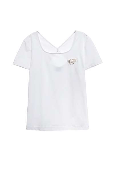 簍空洞造型背T恤上衣