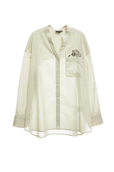 海帶綠花豹刺繡上衣