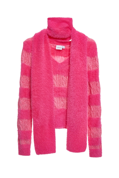 帶紫色光澤感針織上衣