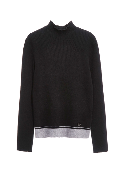 月光灰下擺針織上衣