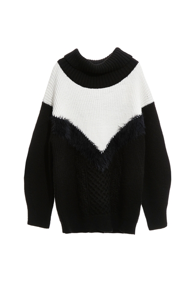 拼接造型針織上衣